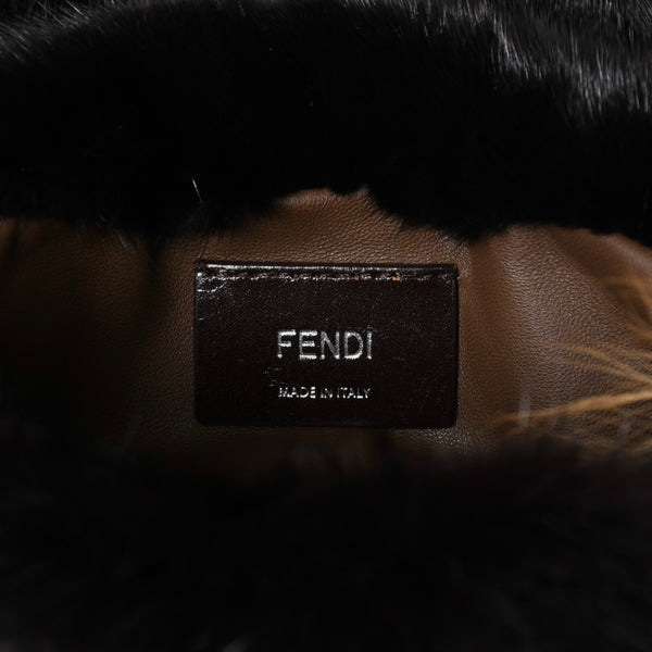 新品同様品 FENDI フェンディ ショルダーバッグ バッグ ファー ブラック ブラウン ホワイト 8BH250-D7E 中古 4a008222