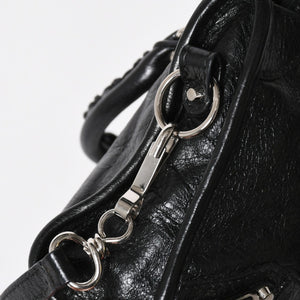 極美品 BALENCIAGA バレンシアガ Le City Mini ル・シティ ミニ 2WAY ハンドバッグ ショルダーバッグ 505555 ブラック シルバー金具 中古 4a008278