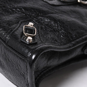 極美品 BALENCIAGA バレンシアガ Le City Mini ル・シティ ミニ 2WAY ハンドバッグ ショルダーバッグ 505555 ブラック シルバー金具 中古 4a008278