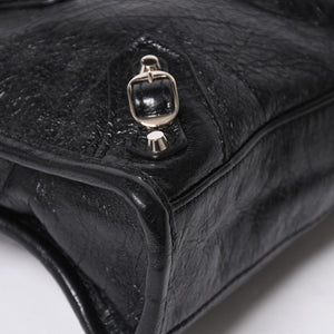 極美品 BALENCIAGA バレンシアガ Le City Mini ル・シティ ミニ 2WAY ハンドバッグ ショルダーバッグ 505555 ブラック シルバー金具 中古 4a008278