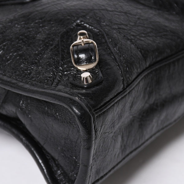 極美品 BALENCIAGA バレンシアガ Le City Mini ル・シティ ミニ 2WAY ハンドバッグ ショルダーバッグ 505555 ブラック シルバー金具 中古 4a008278