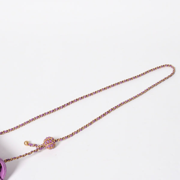 極美品 CHANEL シャネル ミニマトラッセ16 Sフラップ Sチェーンショルダーバッグ ランダム番台 ココマーク ラムスキン ラベンダー 中古 4a008217