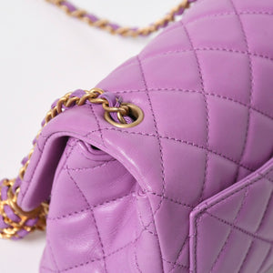 極美品 CHANEL シャネル ミニマトラッセ16 Sフラップ Sチェーンショルダーバッグ ランダム番台 ココマーク ラムスキン ラベンダー 中古 4a008217