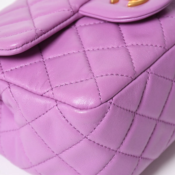 極美品 CHANEL シャネル ミニマトラッセ16 Sフラップ Sチェーンショルダーバッグ ランダム番台 ココマーク ラムスキン ラベンダー 中古 4a008217