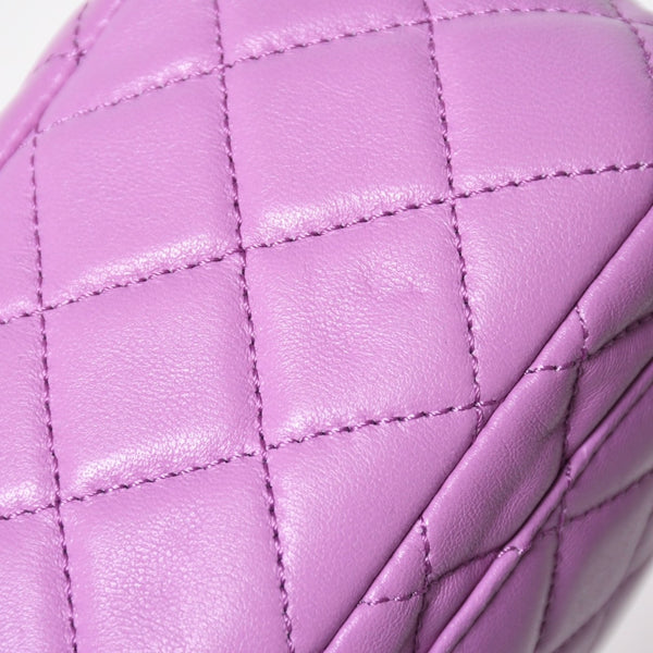 極美品 CHANEL シャネル ミニマトラッセ16 Sフラップ Sチェーンショルダーバッグ ランダム番台 ココマーク ラムスキン ラベンダー 中古 4a008217