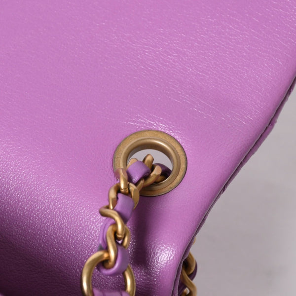 極美品 CHANEL シャネル ミニマトラッセ16 Sフラップ Sチェーンショルダーバッグ ランダム番台 ココマーク ラムスキン ラベンダー 中古 4a008217