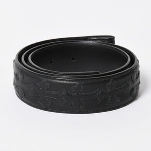 CHROME HEARTS クロムハーツ クロスパッチ ベルトストラップ サイズ32 レザー シルバー925 ブラック 美品 中古 4a008227
