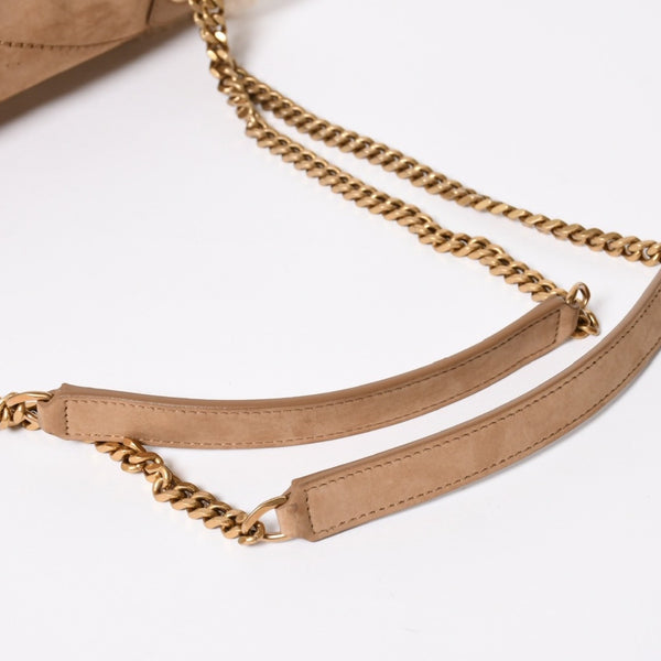 新品同様品 Saint Laurent サンローラン ニキ シアリング ショルダーバッグ バッグ ブラウン ベージュ ゴールド金具 中古 4a008223