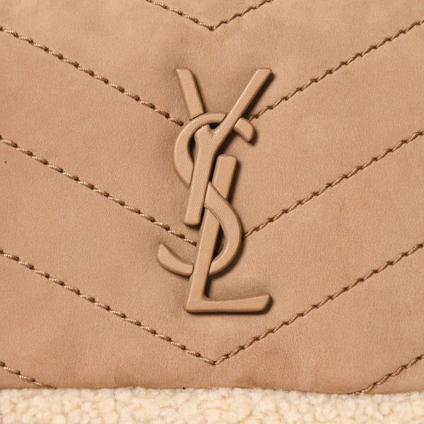 新品同様品 Saint Laurent サンローラン ニキ シアリング ショルダーバッグ バッグ ブラウン ベージュ ゴールド金具 中古 4a008223