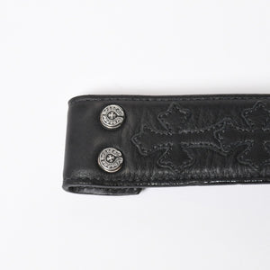 CHROME HEARTS クロムハーツ クロスパッチ ベルトストラップ サイズ32 レザー シルバー925 ブラック 美品 中古 4a008227