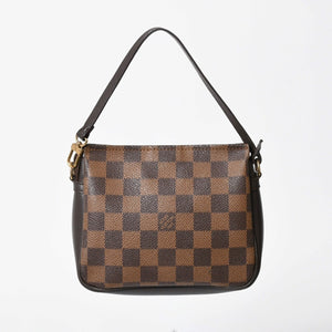 極美品 LOUIS VUITTON ルイヴィトン トゥルースメイクアップポーチ ハンドバッグ N51982 ダミエキャンバス ブラウン ゴールド金具 中古 4a007881