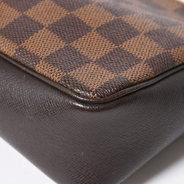 極美品 LOUIS VUITTON ルイヴィトン トゥルースメイクアップポーチ ハンドバッグ N51982 ダミエキャンバス ブラウン ゴールド金具 中古 4a007881