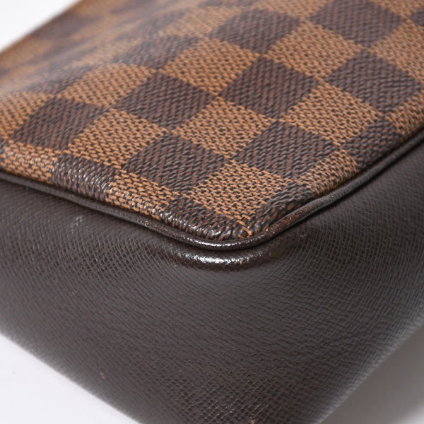 極美品 LOUIS VUITTON ルイヴィトン トゥルースメイクアップポーチ ハンドバッグ N51982 ダミエキャンバス ブラウン ゴールド金具 中古 4a007881