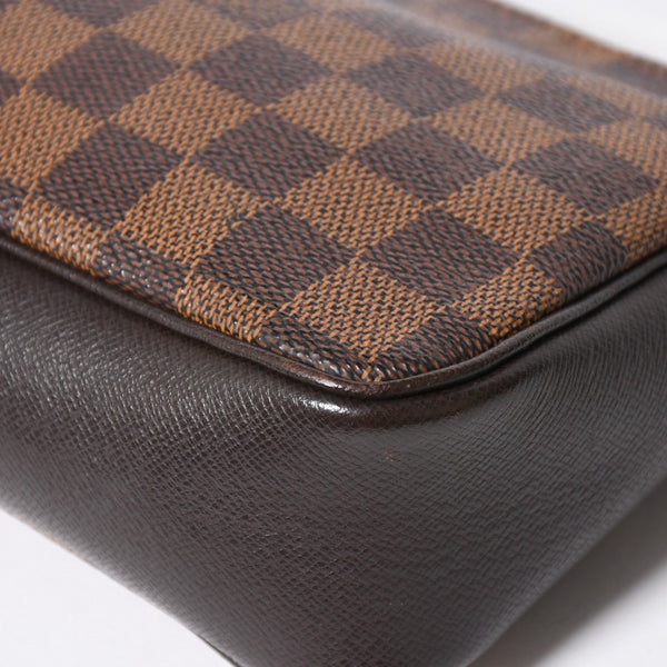 極美品 LOUIS VUITTON ルイヴィトン トゥルースメイクアップポーチ ハンドバッグ N51982 ダミエキャンバス ブラウン ゴールド金具 中古 4a007881