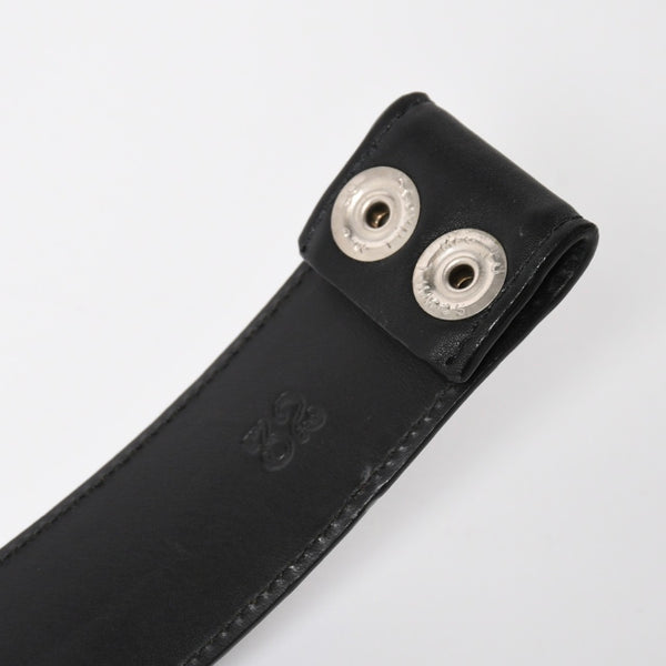 CHROME HEARTS クロムハーツ クロスパッチ ベルトストラップ サイズ32 レザー シルバー925 ブラック 美品 中古 4a008227