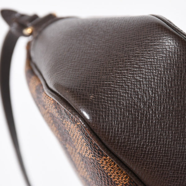 極美品 LOUIS VUITTON ルイヴィトン トゥルースメイクアップポーチ ハンドバッグ N51982 ダミエキャンバス ブラウン ゴールド金具 中古 4a007881