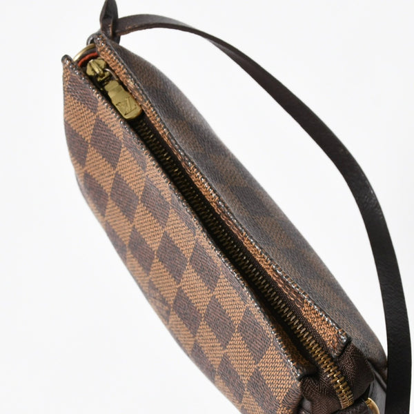 極美品 LOUIS VUITTON ルイヴィトン トゥルースメイクアップポーチ ハンドバッグ N51982 ダミエキャンバス ブラウン ゴールド金具 中古 4a007881