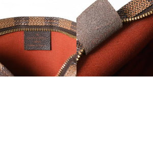 極美品 LOUIS VUITTON ルイヴィトン トゥルースメイクアップポーチ ハンドバッグ N51982 ダミエキャンバス ブラウン ゴールド金具 中古 4a007881