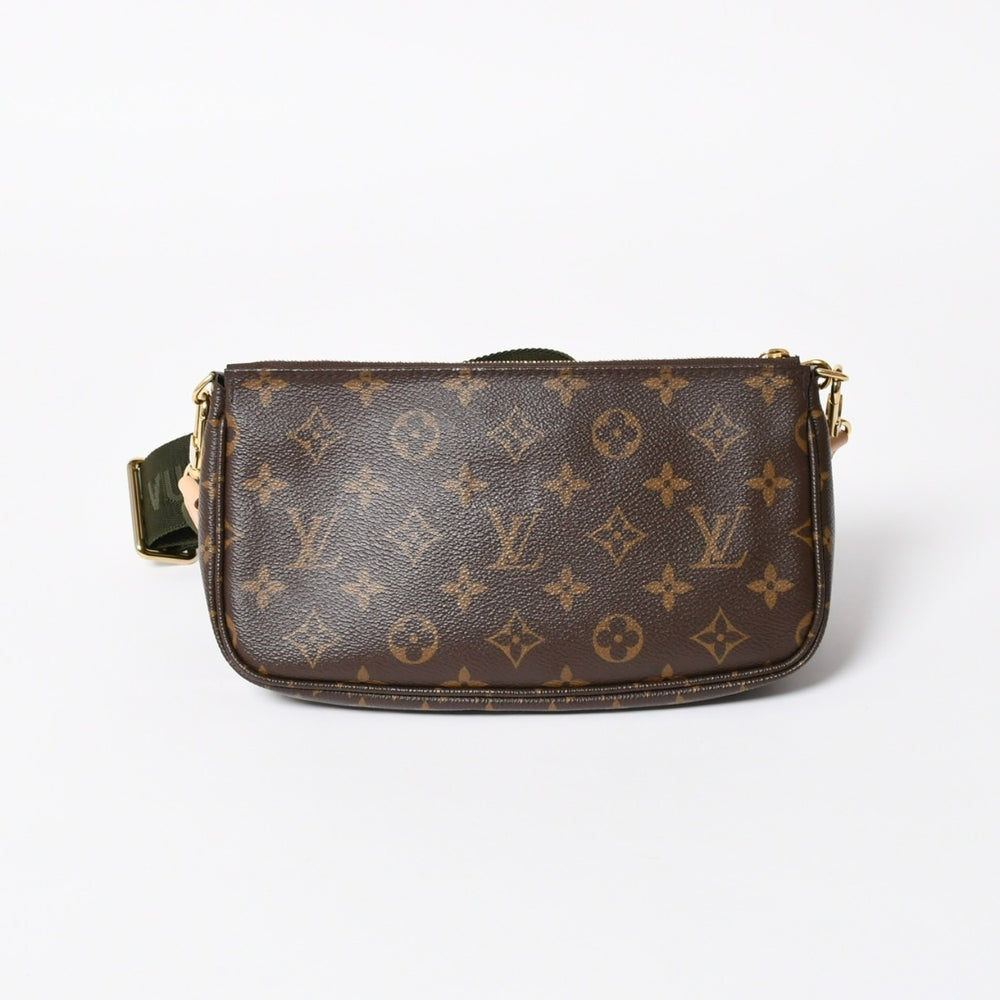 極美品 LOUIS VUITTON ルイヴィトン モノグラム ミュルティポシェット アクセソワール カーキ ショルダーバッグ M44813 中古 4a007860