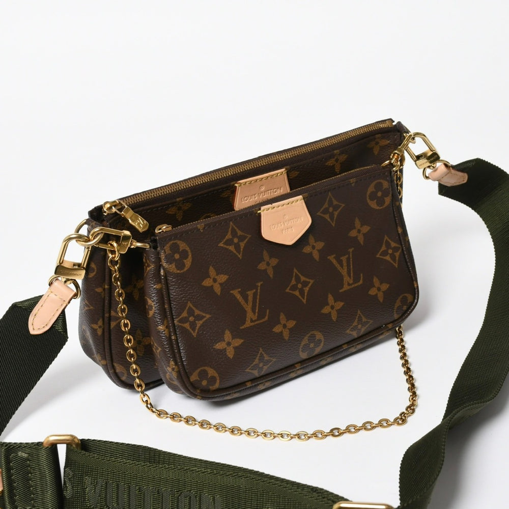 Very Good Condition LOUIS VUITTON Monogram Multi Pochette Accessory Soir Khaki Shoulder Bag M44813 Used 4a007860