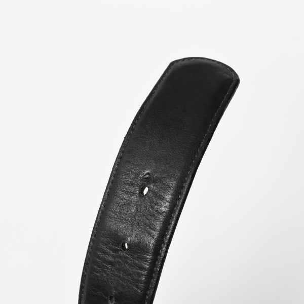 CHROME HEARTS クロムハーツ クロスパッチ ベルトストラップ サイズ32 レザー シルバー925 ブラック 美品 中古 4a008227