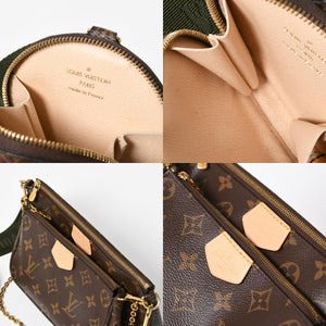 極美品 LOUIS VUITTON ルイヴィトン モノグラム ミュルティポシェット アクセソワール カーキ ショルダーバッグ M44813 中古 4a007860