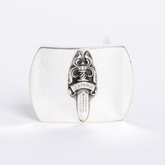 極美品 CHROME HEARTS クロムハーツ BUCKL MIL DGR ミリタリーレイズドダガー バックル 重量約142.86g シルバー925 中古 4a008228