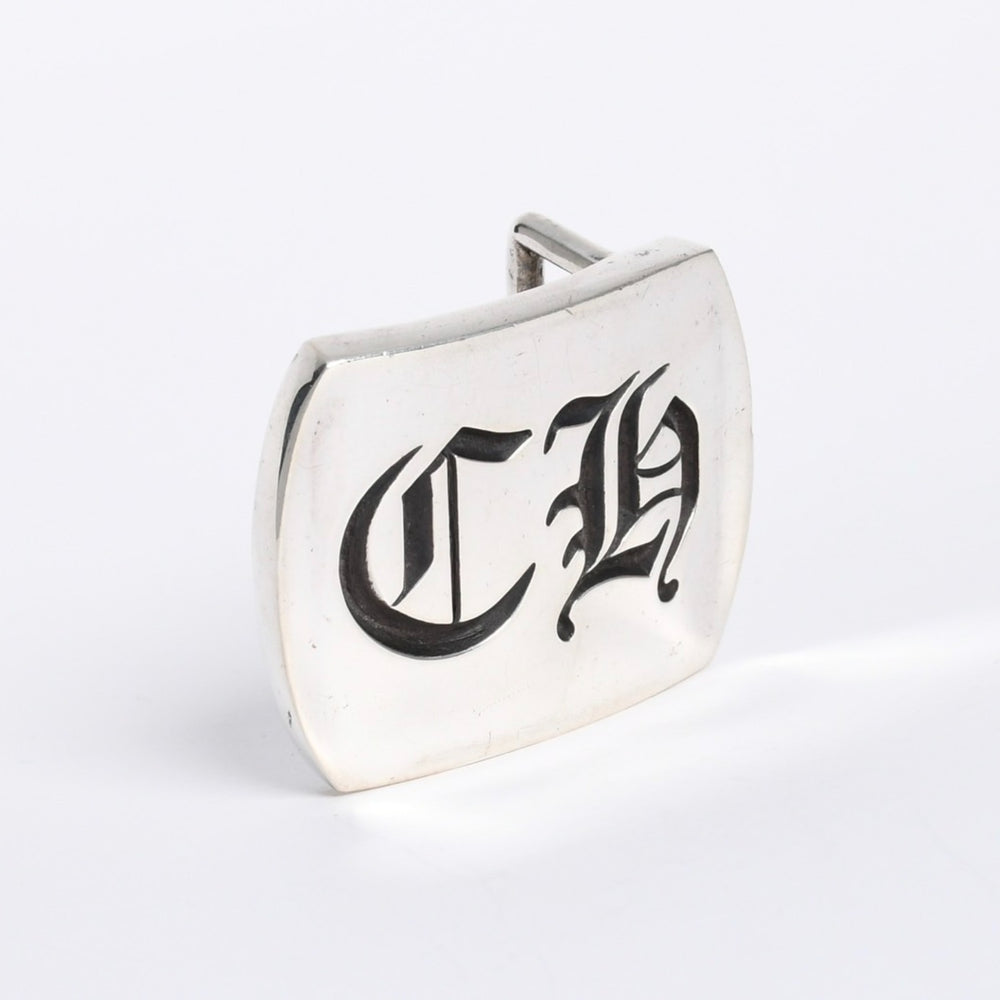 極美品 CHROME HEARTS クロムハーツ BUCKLE MILITARY CH ミリタリーバックル CHロゴ 重量約116.91g 2000/.925刻印 シルバー925 中古 4a008229