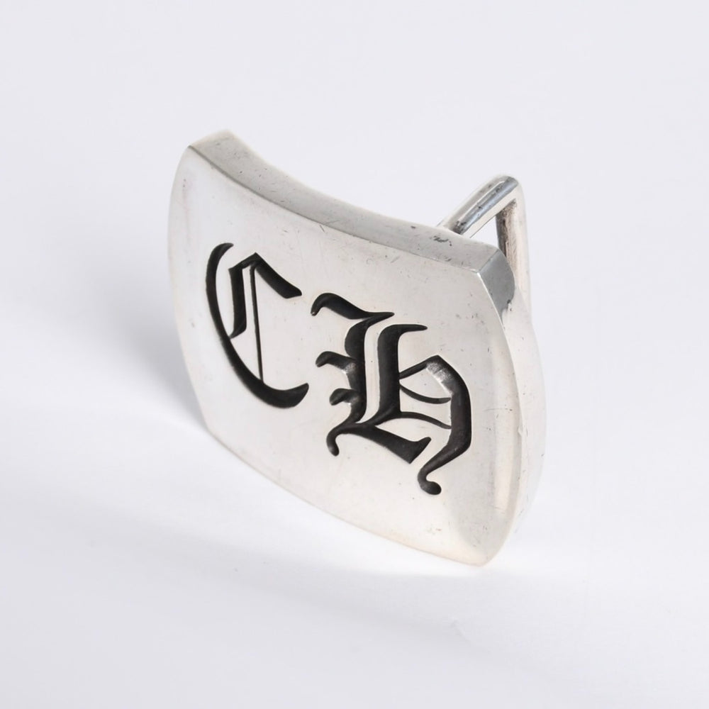 極美品 CHROME HEARTS クロムハーツ BUCKLE MILITARY CH ミリタリーバックル CHロゴ 重量約116.91g 2000/.925刻印 シルバー925 中古 4a008229