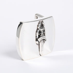 極美品 CHROME HEARTS クロムハーツ BUCKL MIL DGR ミリタリーレイズドダガー バックル 重量約142.86g シルバー925 中古 4a008228