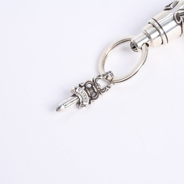 極美品 CHROME HEARTS クロムハーツ KEYRING VALET バレット キーリング キーチャーム 重量約85.08g ダガー シルバー925 中古 4a008233