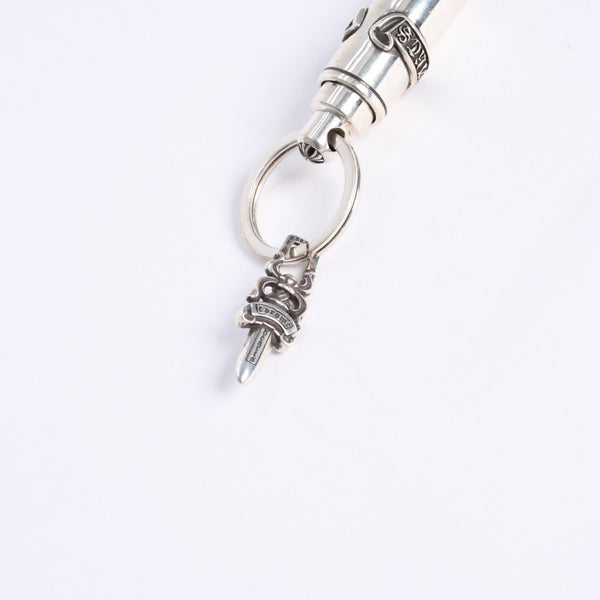 極美品 CHROME HEARTS クロムハーツ KEYRING VALET バレット キーリング キーチャーム 重量約85.08g ダガー シルバー925 中古 4a008233