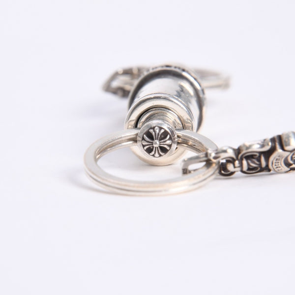 極美品 CHROME HEARTS クロムハーツ KEYRING VALET バレット キーリング キーチャーム 重量約85.08g ダガー シルバー925 中古 4a008233