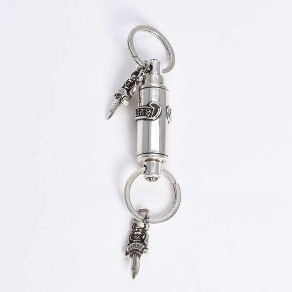 極美品 CHROME HEARTS クロムハーツ KEYRING VALET バレット キーリング キーチャーム 重量約85.08g ダガー シルバー925 中古 4a008233