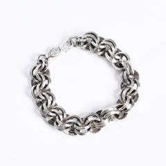 極美品 CHROME HEARTS クロムハーツ BRACELET DOUBLE B RING ダブルBリング ブレスレット 重量約78.57g 全長約23cm シルバー925 中古 4a008136