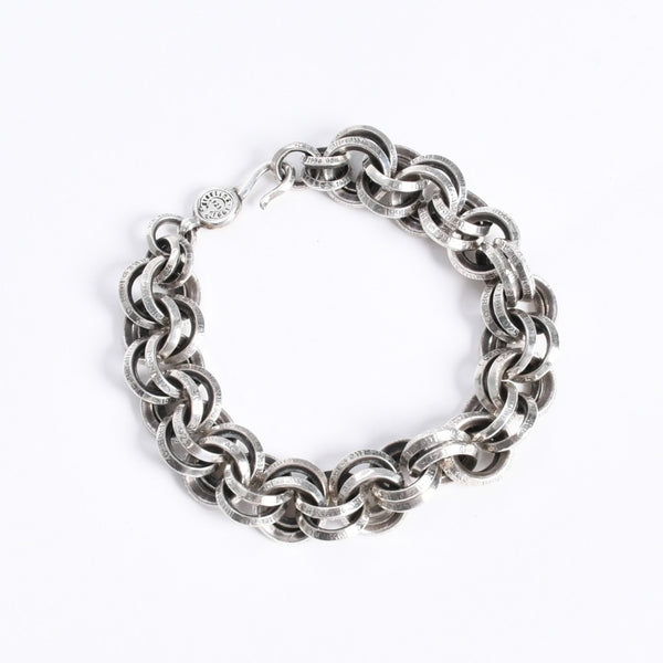 極美品 CHROME HEARTS クロムハーツ BRACELET DOUBLE B RING ダブルBリング ブレスレット 重量約78.57g 全長約23cm シルバー925 中古 4a008136