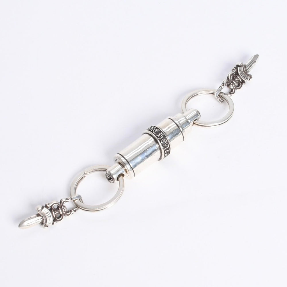 極美品 CHROME HEARTS クロムハーツ KEYRING VALET バレット キーリング キーチャーム 重量約85.08g ダガー シルバー925 中古 4a008233