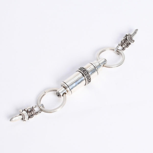極美品 CHROME HEARTS クロムハーツ KEYRING VALET バレット キーリング キーチャーム 重量約85.08g ダガー シルバー925 中古 4a008233