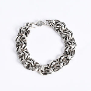 極美品 CHROME HEARTS クロムハーツ BRACELET DOUBLE B RING ダブルBリング ブレスレット 重量約78.57g 全長約23cm シルバー925 中古 4a008136