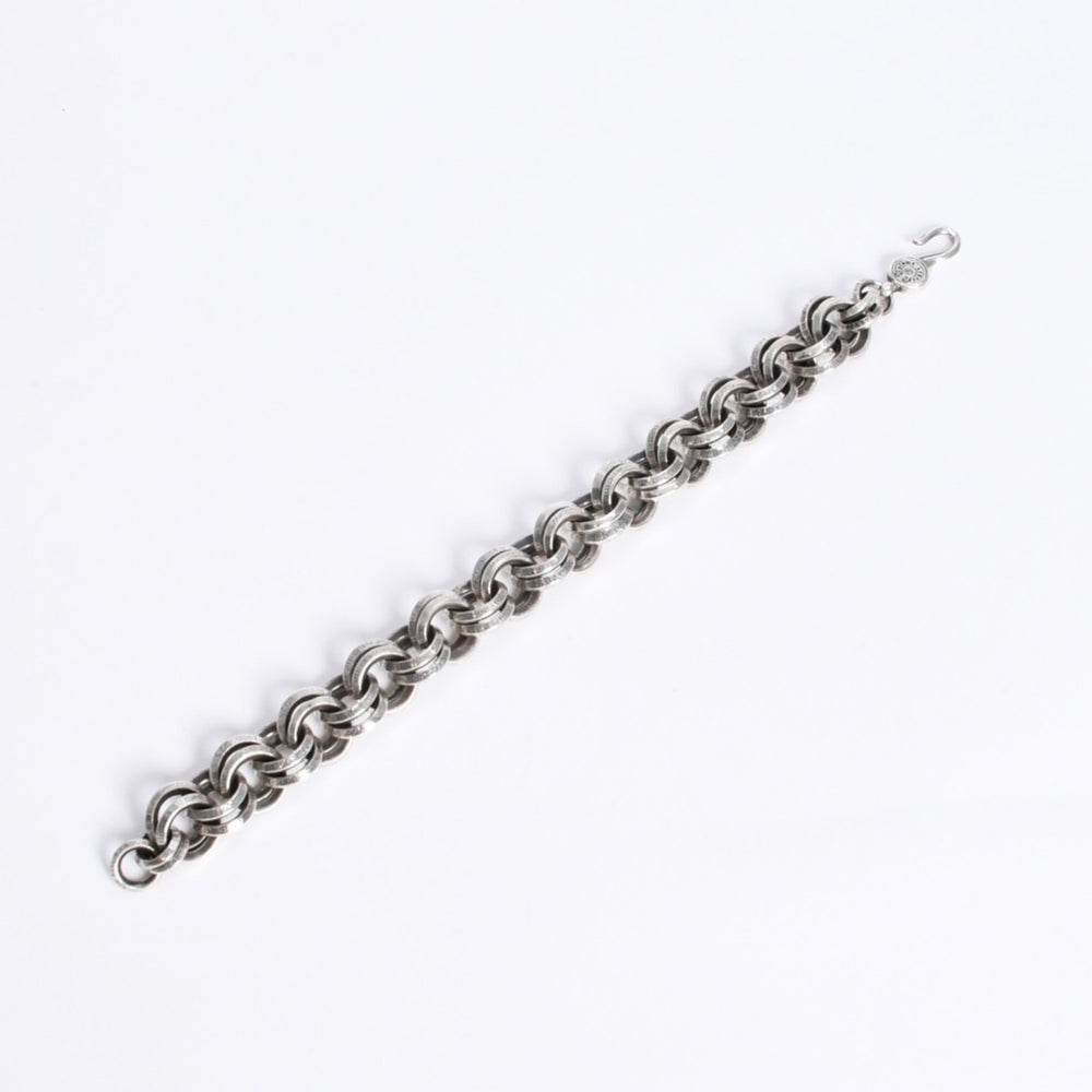 極美品 CHROME HEARTS クロムハーツ BRACELET DOUBLE B RING ダブルBリング ブレスレット 重量約78.57g 全長約23cm シルバー925 中古 4a008136