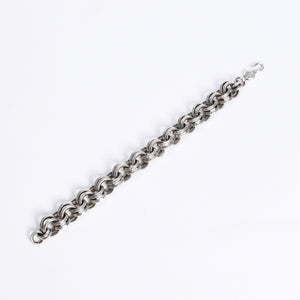 極美品 CHROME HEARTS クロムハーツ BRACELET DOUBLE B RING ダブルBリング ブレスレット 重量約78.57g 全長約23cm シルバー925 中古 4a008136