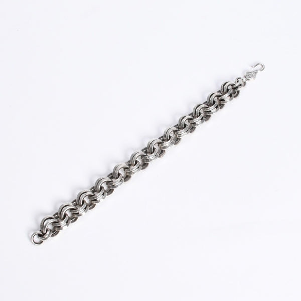 極美品 CHROME HEARTS クロムハーツ BRACELET DOUBLE B RING ダブルBリング ブレスレット 重量約78.57g 全長約23cm シルバー925 中古 4a008136