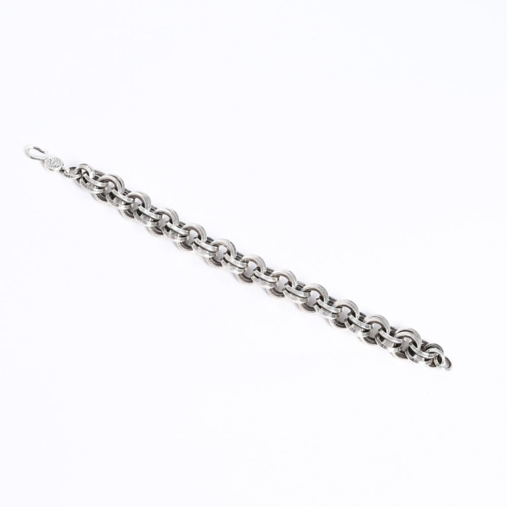 極美品 CHROME HEARTS クロムハーツ BRACELET DOUBLE B RING ダブルBリング ブレスレット 重量約78.57g 全長約23cm シルバー925 中古 4a008136