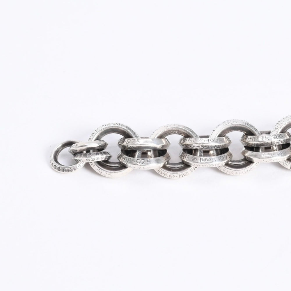 極美品 CHROME HEARTS クロムハーツ BRACELET DOUBLE B RING ダブルBリング ブレスレット 重量約78.57g 全長約23cm シルバー925 中古 4a008136