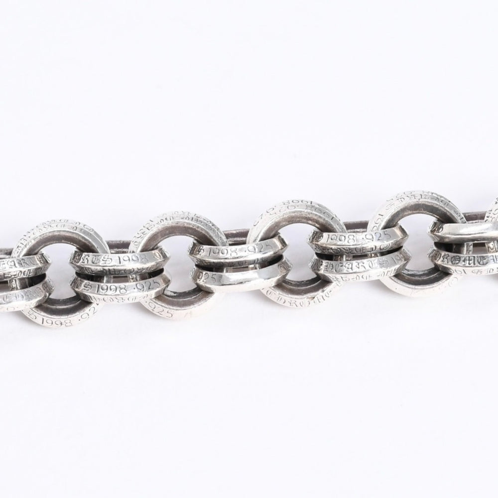 極美品 CHROME HEARTS クロムハーツ BRACELET DOUBLE B RING ダブルBリング ブレスレット 重量約78.57g 全長約23cm シルバー925 中古 4a008136