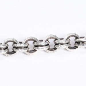 極美品 CHROME HEARTS クロムハーツ BRACELET DOUBLE B RING ダブルBリング ブレスレット 重量約78.57g 全長約23cm シルバー925 中古 4a008136