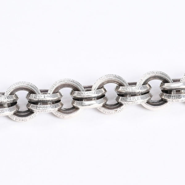 極美品 CHROME HEARTS クロムハーツ BRACELET DOUBLE B RING ダブルBリング ブレスレット 重量約78.57g 全長約23cm シルバー925 中古 4a008136