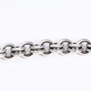 極美品 CHROME HEARTS クロムハーツ BRACELET DOUBLE B RING ダブルBリング ブレスレット 重量約78.57g 全長約23cm シルバー925 中古 4a008136