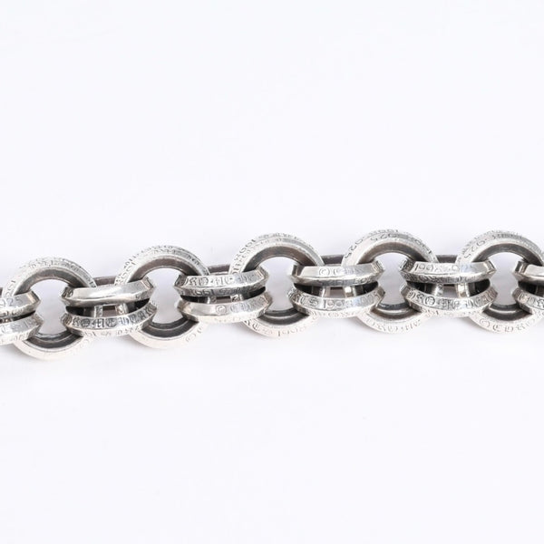 極美品 CHROME HEARTS クロムハーツ BRACELET DOUBLE B RING ダブルBリング ブレスレット 重量約78.57g 全長約23cm シルバー925 中古 4a008136