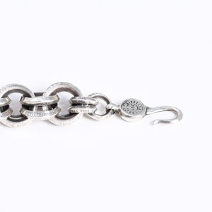 極美品 CHROME HEARTS クロムハーツ BRACELET DOUBLE B RING ダブルBリング ブレスレット 重量約78.57g 全長約23cm シルバー925 中古 4a008136